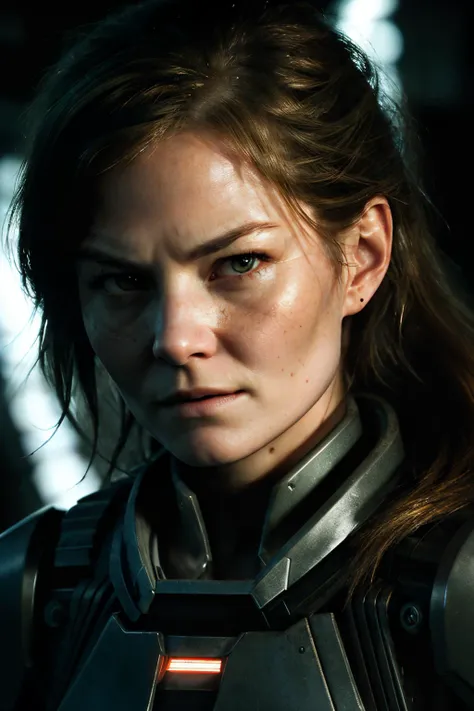 a photo of jenniferMorr1, ((best quality)), ((masterpiece)), (detailed), Midjourney Style, close-up, woman, robot, red eyes, concept art, inspired by Marek Okon, digital art, Crysis Nanosuit, futuristic, (glowing elements:1.1), 4:3 aspect ratio, dynamic duo