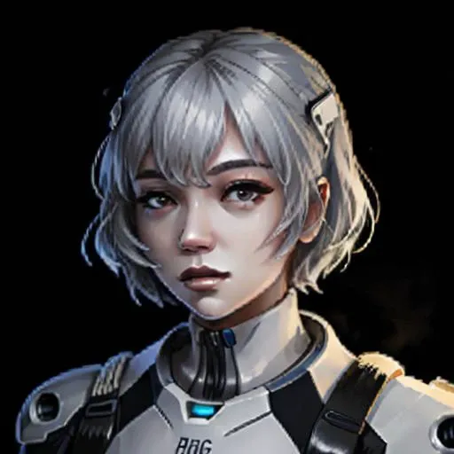 <lora:StarsectorStyle_V13:1.15> , ((black background, simple background, )), ((sabattier effect)), ((brush strokes)), starsector , ((portrait,makeup, young)) , 1girl , expressionless, looking at viewer,      <lora:ayanami_rei:0.75:lbw=face1> (ayanami rei, plugsuit, white bodysuit, white hair,   )