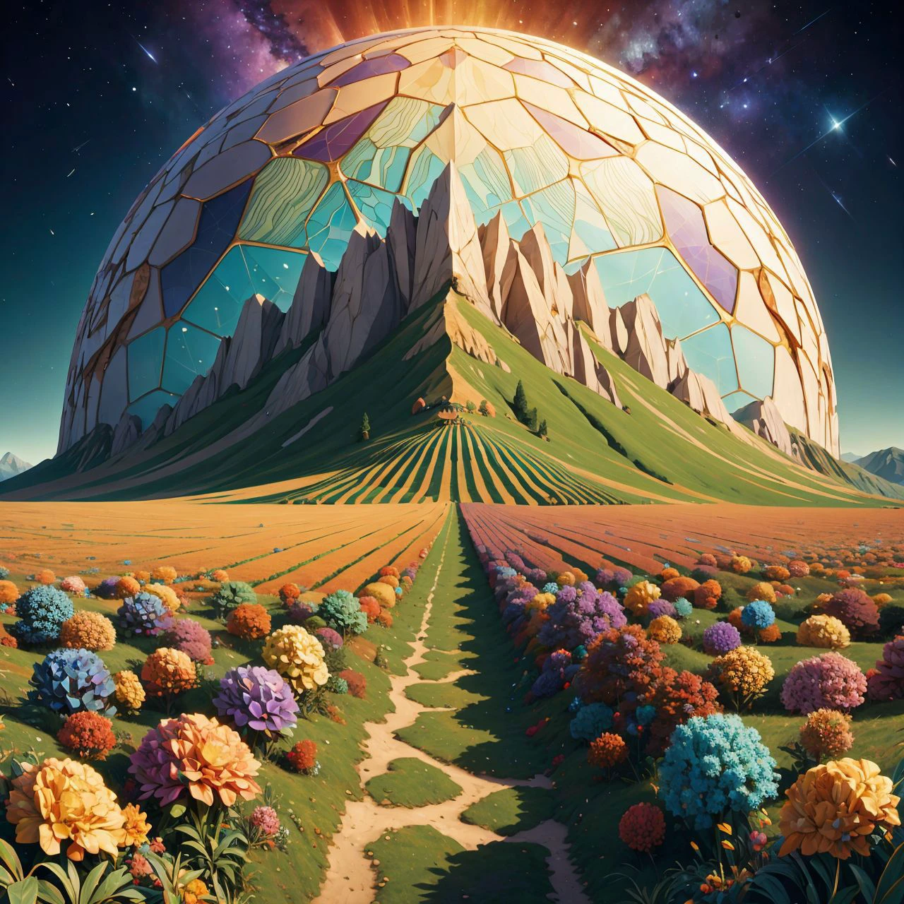 wallpaper, background, scenic landscape, tessellated, topographic style, psychedelic, highly detailed, sharp focus, fractal, <lora:GemstoneAI:1>