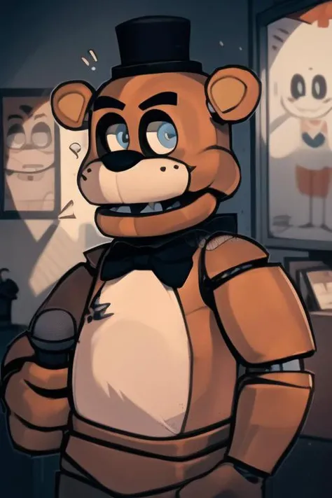 <lora:dabdabil-06:1> dabdabil, solo, <lora:fnaf-freddy:1> freddy, masterpiece, best quality