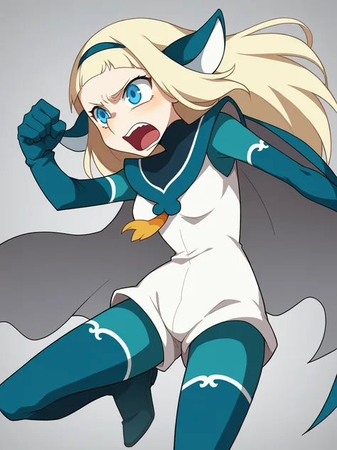 score_9, score_8_up, score_7_up, score_6_up, BREAK,
squatting, 1girl, bakarajurgen, blonde hair, long hair, blue eyes,
angry, chained collar, chain, leotard, foot focus, toes, stirrup stockings, solo, simple background