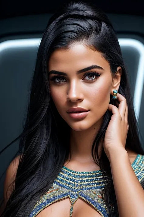 photo of beautiful (lucc1ana:0.99), a woman in a (spacecraft interior:1.1), perfect hair, wearing (beaded:1.1), modelshoot style, (extremely detailed CG unity 8k wallpaper), professional majestic (photography by martin parr:1.1), nikon, trending on ArtStation, trending on CGSociety, Intricate, High Detail, Sharp focus, dramatic, photorealistic painting art, (looking at viewer), (detailed pupils), (closeup portrait)