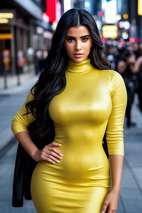 photo of beautiful (lucc1ana:0.99), a woman with beautiful hair, as a star in a (movieiere), premiere gala, (near a movie thea natural skin texture, (sexy tight yellow turtleneck dress), 24mm, 4k textures, soft cinematic light, adobe lightroom, photolab, hdr, intricate, elegant, highly detailed, sharp focus, ((((cinematic look)))), soothing tones, insane details, intricate details, hyperdetailed, low contrast, soft cinematic light, exposure blend, hdr, faded, (paparazzi in background), ((looking at viewer:1.1))