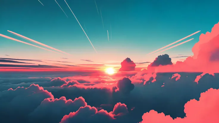 <lora:smokeanywhere:0.6>,high contrast,epic cinematic,hyper detailed,ultra realistic,soft colors,8K,above clouds,sunset,blue sky,