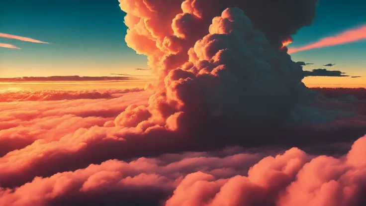 <lora:smokeanywhere:0.6>,high contrast,epic cinematic,hyper detailed,ultra realistic,soft colors,8K,above clouds,sunset,blue sky,