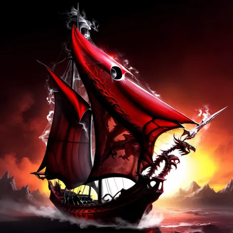 ((best quality)), ((masterpiece)), ((realistic,digital art)), (hyper detailed), smoke Enormous Solar Sailer, Roof Rack, Dragonbone, Matte, Ruby Red, Mesh Texture,, octane rendering, raytracing, volumetric lighting, Backlit,Rim Lighting, 8K, HDR, <lora:magik_smoke_v1.1:1>