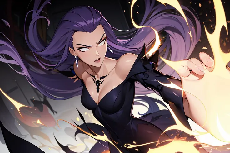 ((masterpiece,best quality)), absurdres,
<lora:Tala_DC:0.6>, Tala_DC, detailed face, black dress,
magic and swirling flames in background, cinematic composition, dynamic pose,