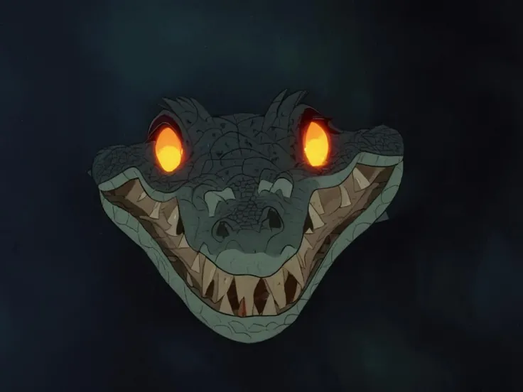 menacing crocodile with glowing orange eyes <lora:The_LoRA_of_NIMH:1.3>