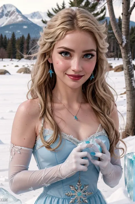 1girl, stunningly beautful, blush, long hair, jewelry necklace, a woman in a sheered ice dress, (dress made out of ice:1.5), right hand wearing jewelry bracelet, wearing gloves, friendly smile, (white gloves), looking at camera, full body, (extremely detailed face:1.5),  sexy_attire, wearing sexy_attire,(completely nude: 0.9), standing, front, on the snowy mountain, colloquial-(wicked), colloquial-(horny), (photorealistic:1.4), (idealistic:1.4) (maximalist:1.3), (irresistible:1.3) <lora:Elsa_character:0.6> ElsaWaifu<lora:AdvancedEnhancer:1.5> film, analog film, kodak portra 400, bokeh, RAW <lora:align_sd_lora:1>