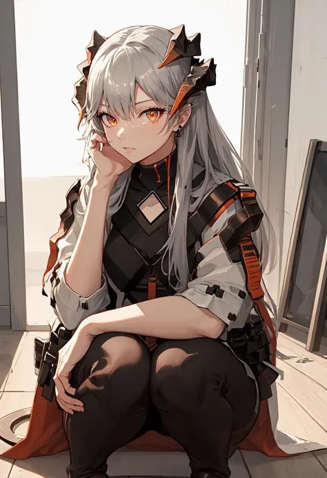 (safe:1.10), best quality, masterpiece, highres, solo, (saria_arknights:1.10), squatting, cowboy shot, looking at viewer, 37 <lora:saria_arknights:0.80>