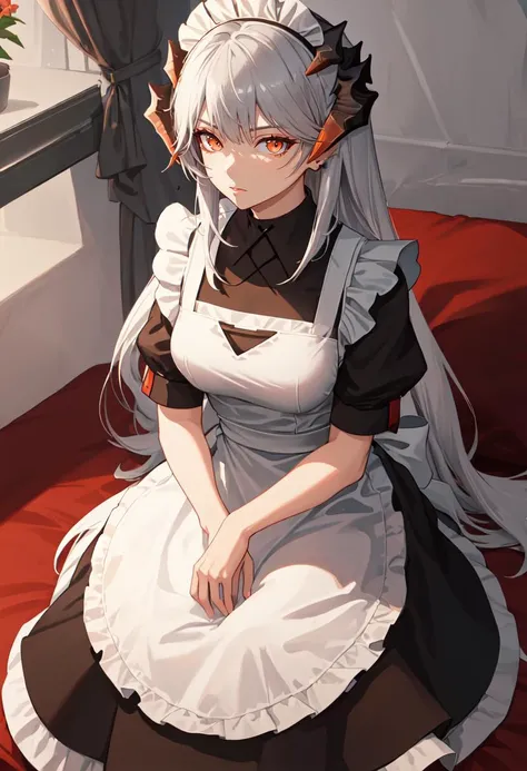 best quality, masterpiece, highres, solo, (saria_arknights:1.10), (maid:1.40), (long maid dress:1.15), 27 <lora:saria_arknights:0.80>