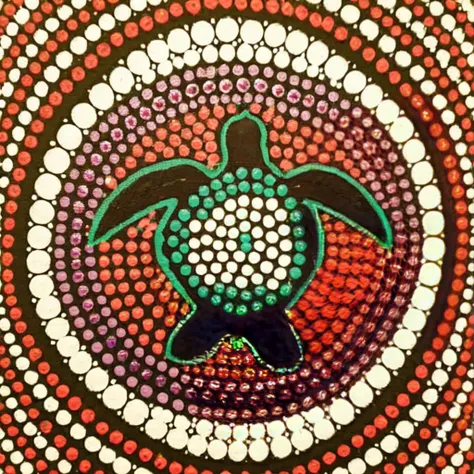 firstnations, dots, turtle <lora:First_Nations_art_style_XL_kk:1>