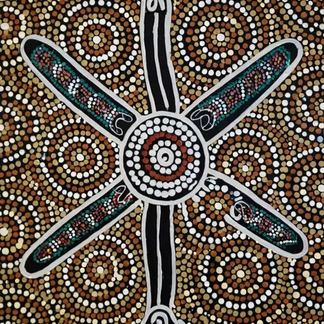 boomerang, first nations, dots <lora:First_Nations_art_style_XL_kk:1>