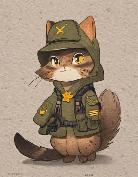 nelli_artstyle, <lora:Nelli_Art_Style:1>,
meikun forest cat, dressed in military gear, eyes are angry and yellow, the cat is loading a rocket launcherMIM-104 Patriot