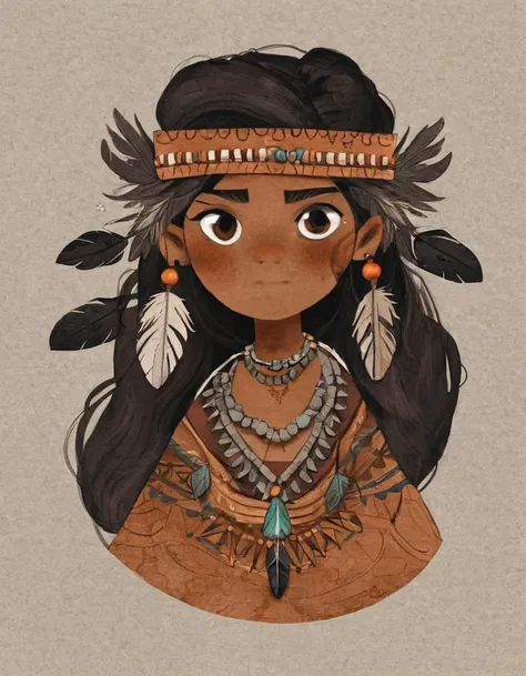 masterpiece, highest quality, One girl, trilly, Black Hair, Twin tails, Feather hair ornament, head band, Dark Skin, View your viewers, Simple Background ,masterpiece, expensive quality, very_expensive_solve, big_file size, full color,(completely nude:1.2),pussy,niplles,( kid),