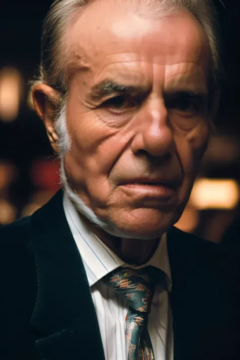portrait of old man, in the night club, high detailed, intrincate, 8k, cinematic shot, <lora:menem:1>