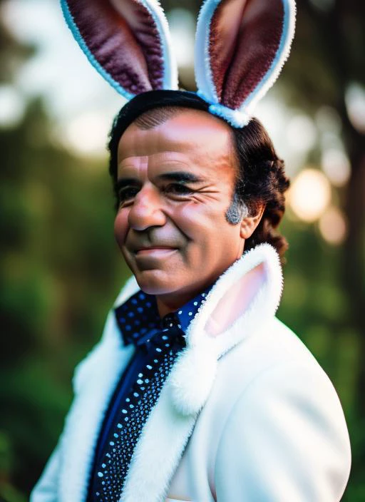 portrait of sks man (menem:1) dressed with ((detailed bunny costume:1.1)), (outdoors:1.2), natural lighting, 4k, 8k, 8k realistic, sharp focus, intricate, high resolution, , <lyco:locon_perfecteyes_v1_from_v1_64_32:0.85> <lora:menem:1>