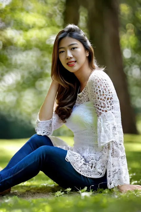 500R,((an woman sitting )),bright background,masterpiece,best quality,super detailed,high resolution,very detailed,8k uhd, (fidelity, fidelity: 1.5) , realistic, (natural light), (bokeh: 1.5), (depth of field:1.2), bokeh background, amazing, fine detail, best, high quality, RAW photo, ulzzang-6500-v1.1,