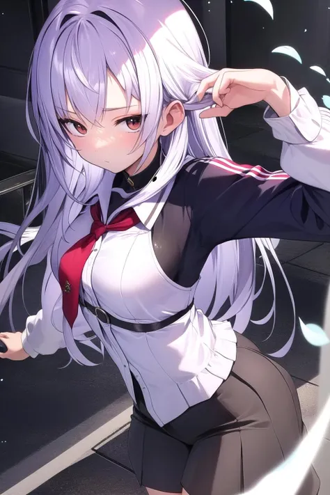 Wearing school uniform++ a miniskirt