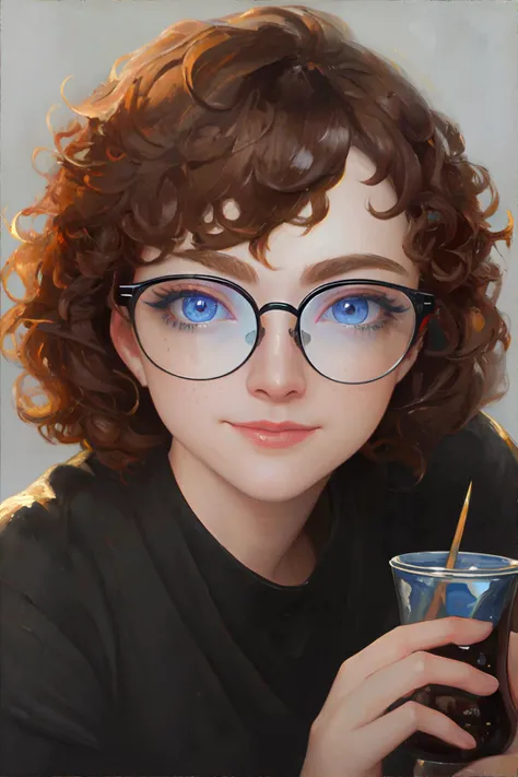 <lora:thickoilpaint:1.5>, oil painting, <lora:bzl:0.8>, bzl_test, short curly brown hair, (grey|blue) eyes, glasses, (freckles:0.4), closed smile, <lora:detailslider:0.5> || <lora:thickoilpaint:0.5>, oil painting, masterpiece, 8k, high resolution, shallow depth of field, sharp focus