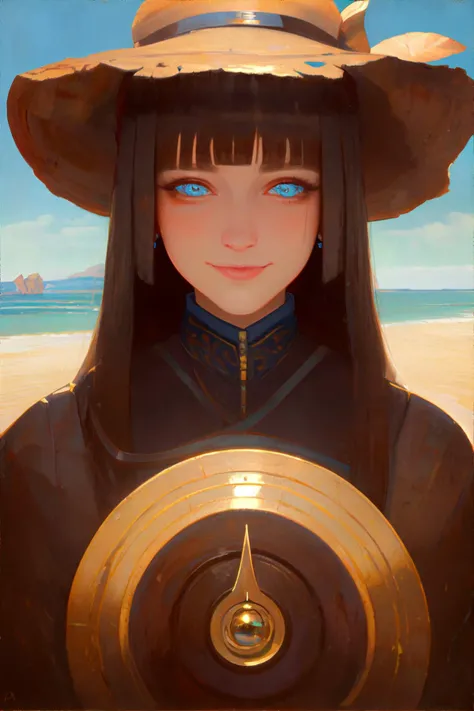 <lora:thickoilpaint:1.5>, oil painting, 1girl, brown blunt bangs, sky blue eyes, half-closed eyes, smile expression || <lora:thickoilpaint:0.5>, oil painting, masterpiece, 8k, high resolution, shallow depth of field, sharp focus