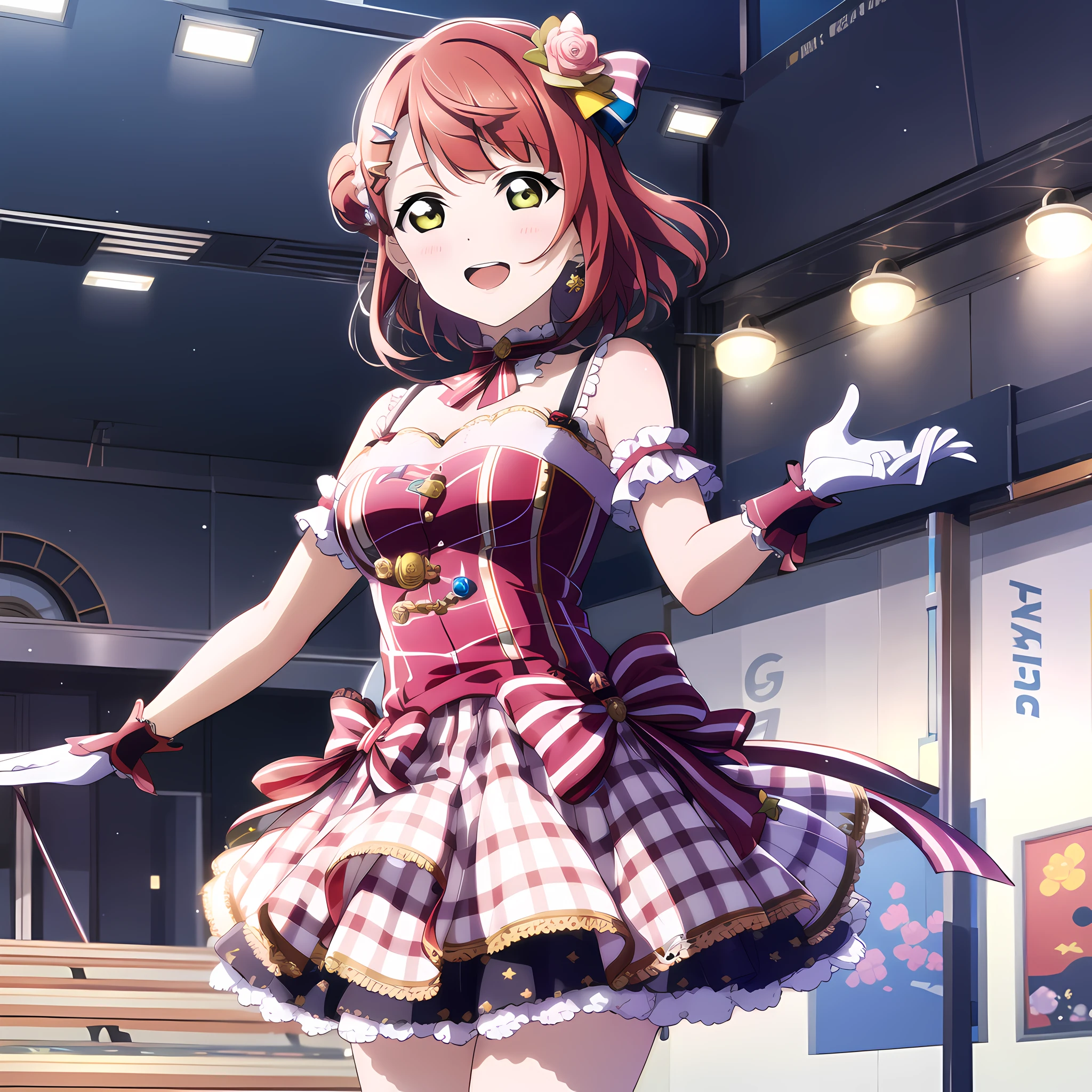 high quality, best quality, masterpiece, absurdres, ayumu uehara, idol, 1girl <lora:ayumu:0.75>