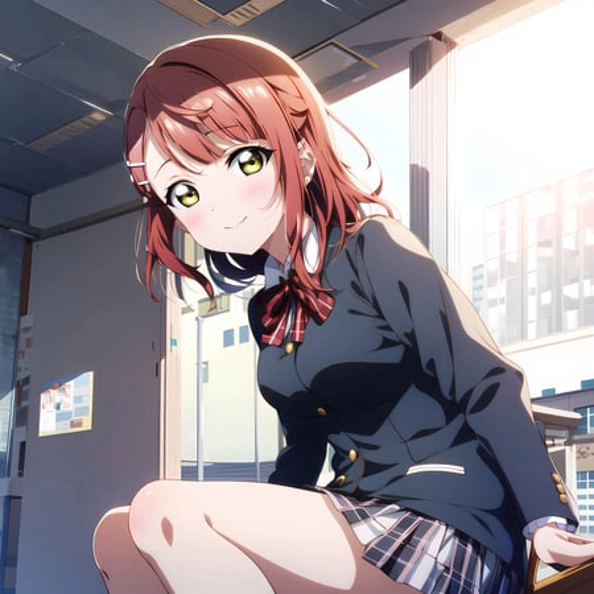 high quality, best quality, masterpiece, absurdres, ayumu uehara, uniform, 1girl <lora:ayumu:0.75>