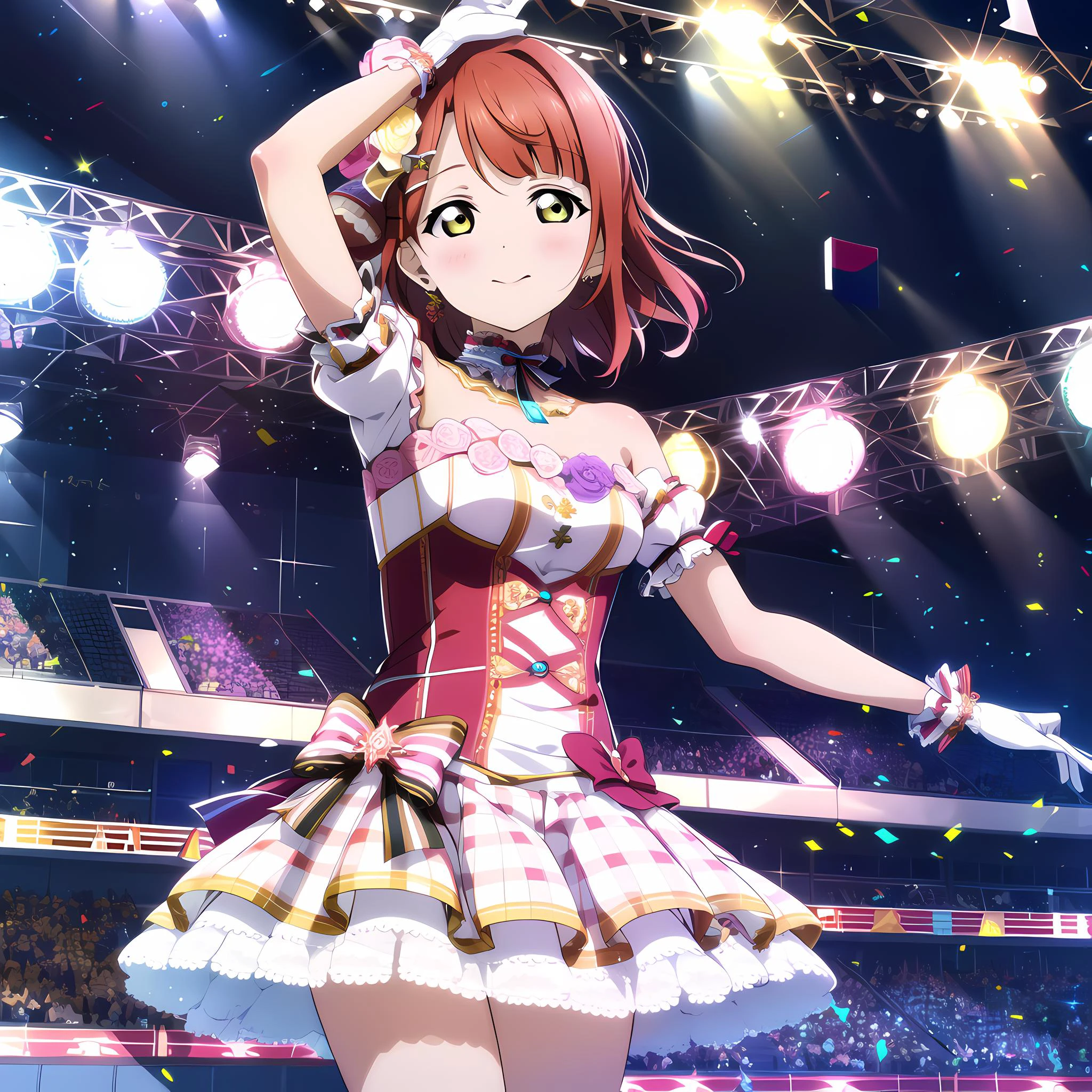 high quality, best quality, masterpiece, absurdres, ayumu uehara, idol, 1girl <lora:ayumu:0.75>