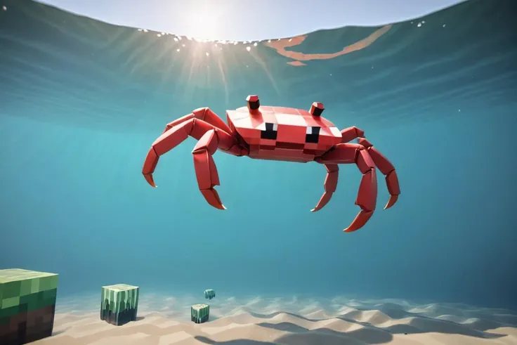 Minimalist style <lora:FF-Minecraft-XL:1.4> Minecraft world, Minecraft render style a crab in a plastic bag floating in the water, garbage plastic, by Emanuel Witz, by Juergen von Huendeberg, award-winning photo!!!!, by Robert Jacobsen, award - winning photo â, by Ken Elias, plastic sea wrapped, closeup!!!!!!, closeup!!!!!, by Bernard DâAndrea, â¤ð¥ððª, !!natural beauty!! . Simple, clean, uncluttered, modern, elegant