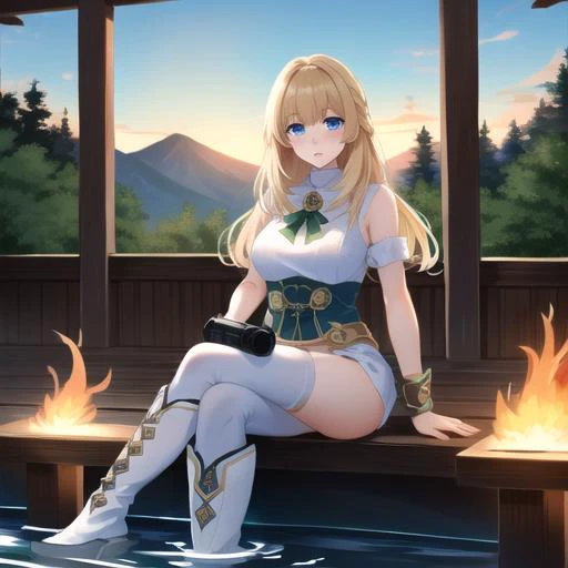 realistic, photo-realistic, award winning masterpiece with incredible details, epic stunning, masterpiece, best quality,
blue eyes,blonde hair,green bow,bangs,knee boots,white dress
1girl, dslayer, a man in a green and brown armor, the only thing they fear is you, rip and tear until it is done, he is doom, the slayer's time is now, posing for a picture, (sexy_scifi, woman in a silver space costume, wearing sexy_scifi, posing for a picture:0.75),thisisfine, staying positive, surrounded by flames, fire, sitting, smoke
sitting in watert, in water, in onsen, japan temple, torii, outdoors, sunset, plants, japan buildings,photographer, foreground, camera, <lyco:Cyber_Armor:0.85> , <lora:thisisfineV3:0.4> <lora:Vert_Green_Heart-01:1>