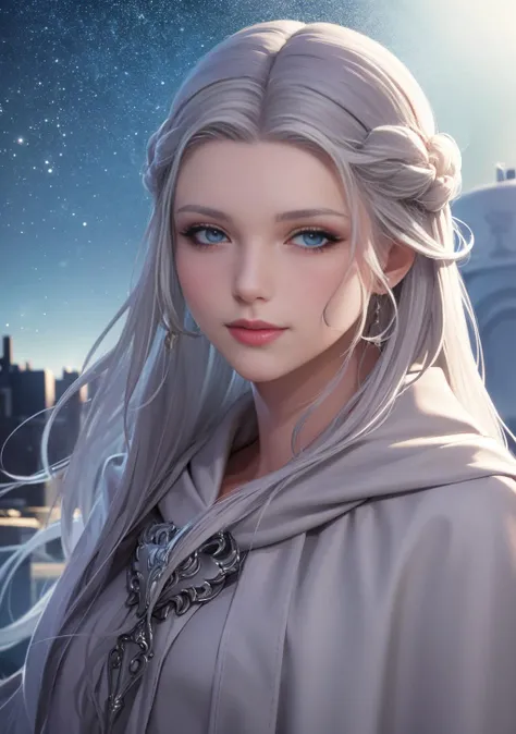 1girl, venat, grey robe, <lora:venatFFXIVFF14_greyRobe:0.8>, busty mature female, gentle stature, gentle mature face, light smile, divine, goddess, gorgeous queen, mask as accessories, RAW photo, best quality, high resolution, (masterpiece), photorealistic, professional photography, sharp focus, HDR, 8K resolution, intricate detail, sophisticated detail, hyper detailed, (depth of field), highlight and shadow, dreamy, dreamlike, fantasy, volumetric lighting, cinematic bloom, professional light, looking at viewer, modleshoot style, analog style, upper body, female focus, inside mansion