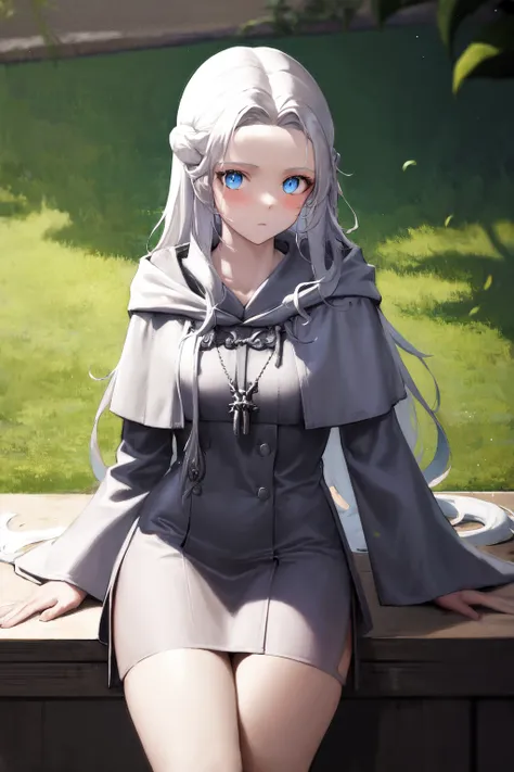 masterpiece, best quality, highres, 1girl, venat, grey robe <lora:venat:1>