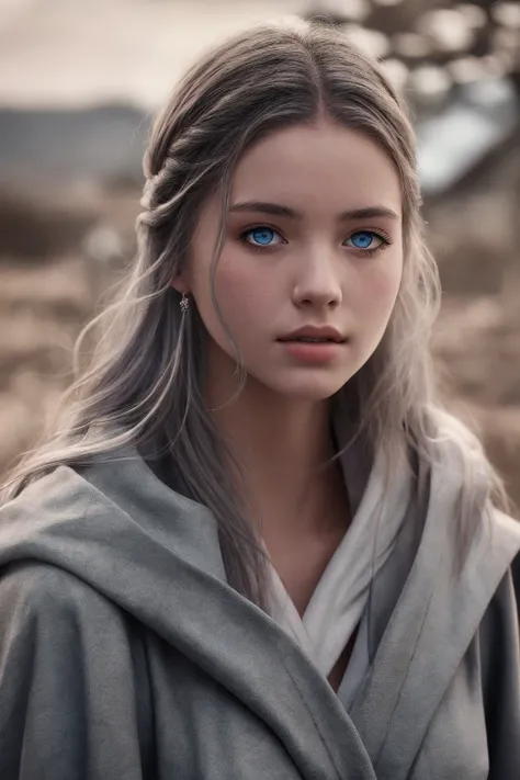 masterpiece, best quality, highres, 1girl, venat, grey robe<lora:venatFFXIVFF14_greyRobe:1> photorealistic