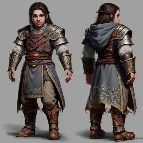 zrpgstyle character sheet concept art of a friendly halfling bard grey background
(masterpiece:1.2) (illustration:1.1) (best quality:1.2) (detailed) (intricate) (8k) (HDR) (wallpaper) (cinematic lighting) (sharp focus) <lora:AZovyaRPGArtistToolsLORAV2art:0.7>