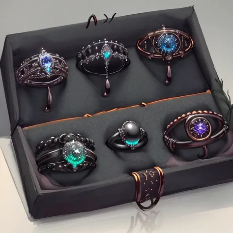 zrpgstyle sprite sheet concept art of various medieval magic (ring:1.2) jewelry dark grey background
(masterpiece:1.2) (illustration:1.1) (best quality:1.2) (detailed) (intricate) (8k) (HDR) (wallpaper) (cinematic lighting) (sharp focus) <lora:AZovyaRPGArtistToolsLORAV2art:0.7>
