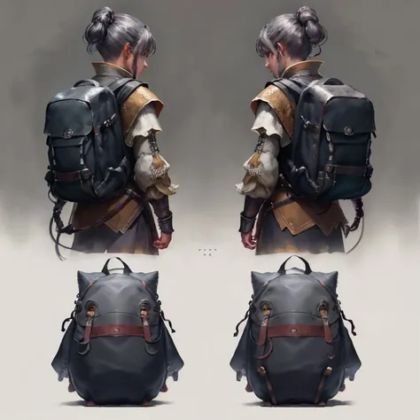 zrpgstyle character sheet concept art of backpacks grey background
(masterpiece:1.2) (illustration:1.1) (best quality:1.2) (detailed) (intricate) (8k) (HDR) (wallpaper) (cinematic lighting) (sharp focus) <lora:AZovyaRPGArtistToolsLORAV2art:0.7>