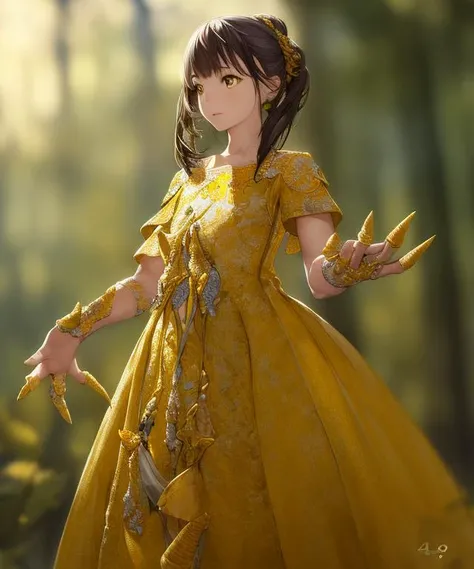best quality, ultra detailed, illustration, an extremely delicate and beautiful,realistic,4k,
1girl,standing,hands focus,hand in front,
<lora:tongaricorn:1>tongaricorn,5fingers in yellow corns nack,