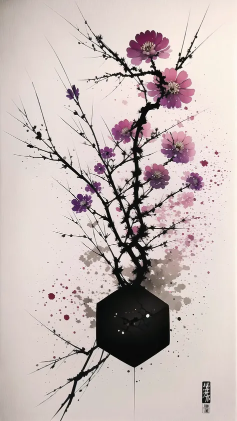 flower, white background, hanabi motive, simple, minimalistic, rectangle, <lora:ZenLoRAV1:0.85>