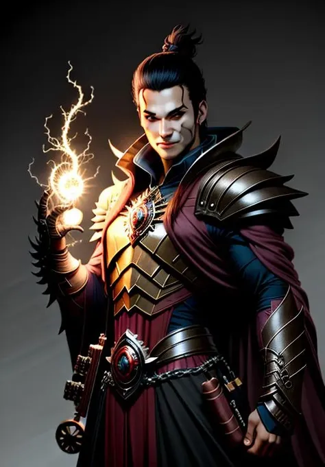 1man, <lora:D3_wizard_m:0.8>, D3_wizard_m, evil grin, dark theme, muscular,, enchanting