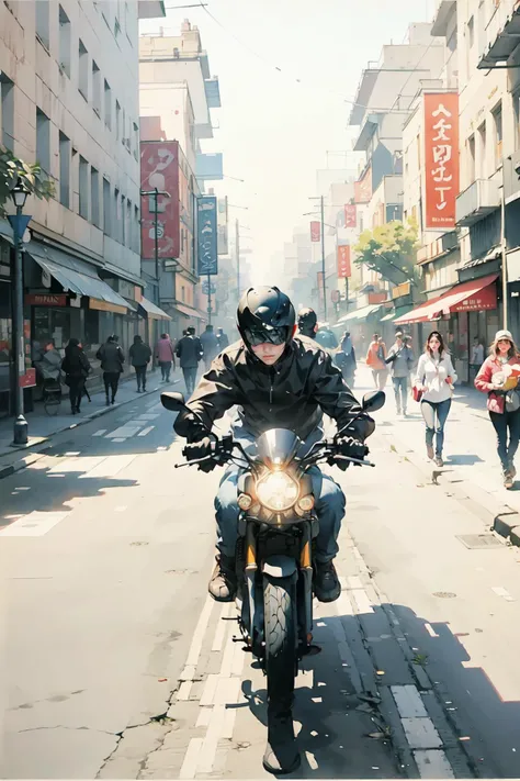 A stencil art piece infused with Impressionist painting techniques, depicting a bustling city street scene. The artwork features sharply defined stencil outlines filled with soft, dappled brushstrokes of vibrant colors. People and vehicles are captured in a mix of crisp silhouettes and impressionistic blurs, creating an atmosphere buzzing with energy. Sunlight filters through the scene, creating a blend of sharp shadows and gentle light diffusion. The image combines stencil sharpness with Impressionist color blending in a lively urban setting., <lora:å·¥ç¬ç»å½é£è±å_v0.9:0.8>,