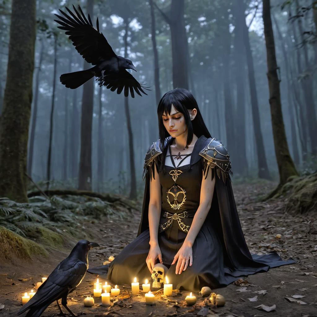 mountains of golden skulls, crow, outdoors, cathedral, duskull, dusk, yuuhi kurenai, the legend of zelda: tears of the kingdom, crows fall all over the ground, dark forest, crow girl, lycoris radiata, 1girl, solo,
best quality, high quality, highres, masterpiece,
<lora:crow SDXL-000001:0.7>
<lora:SDXL Detail Tweaker XL ç»èè°æ´å¨ -3 3:3>
<lora:SDXL Darkness_Cinema:0.6>