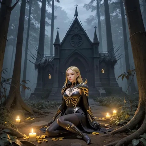 mountains of golden skulls, crow, cathedral, duskull, dusk, the legend of zelda: tears of the kingdom, crows fall all over the ground, dark forest, 1girl, solo, spider lily, 
best quality, high quality, highres, masterpiece, 
<lora:crow SDXL-000001:0.7>
 <lora:SDXL Detail Tweaker XL ç»èè°æ´å¨ -3 3:3>
 <lora:SDXL Darkness_Cinema:0.6>