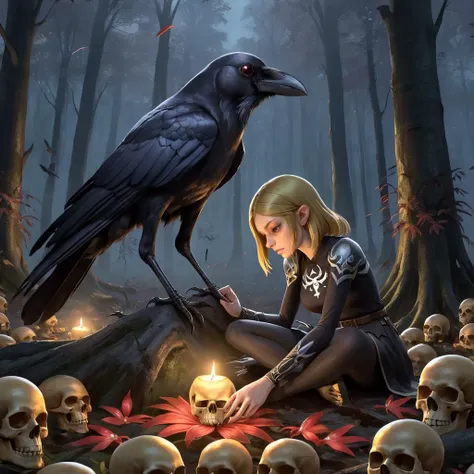 mountains of golden skulls, crow, cathedral, duskull, dusk, the legend of zelda: tears of the kingdom, crows fall all over the ground, dark forest, 1girl, solo, spider lily,
best quality, high quality, highres, masterpiece,
<lora:crow SDXL-000001:0.7>
<lora:SDXL Detail Tweaker XL ç»èè°æ´å¨ -3 3:3>
<lora:SDXL Darkness_Cinema:0.6>