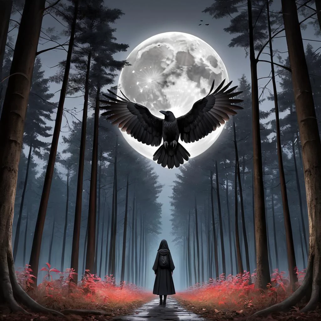 crow, cathedral, duskull, dusk, crows fall all over the ground, dark forest, 1girl, solo, spider lily, big full moon, symmetry, ghost, terrorism,
best quality, high quality, highres, masterpiece,
<lora:crow SDXL-000001:0.7>
<lora:SDXL Detail Tweaker XL ç»èè°æ´å¨ -3 3:3>
<lora:SDXL Darkness_Cinema:0.6>