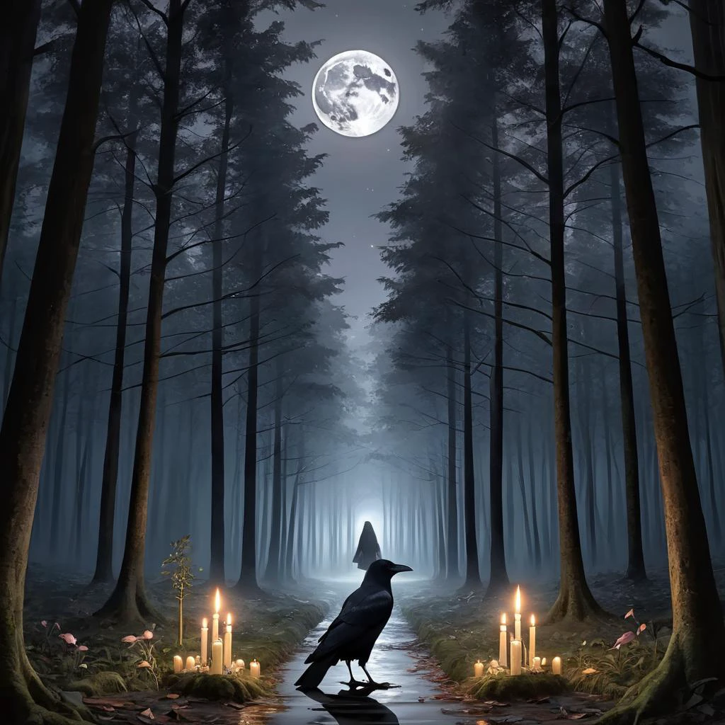 crow, cathedral, duskull, dusk, crows fall all over the ground, dark forest, 1girl, solo, spider lily, big full moon, symmetry, ghost, terrorism,
best quality, high quality, highres, masterpiece,
<lora:crow SDXL-000001:0.7>
<lora:SDXL Detail Tweaker XL ç»èè°æ´å¨ -3 3:3>
<lora:SDXL Darkness_Cinema:0.6>