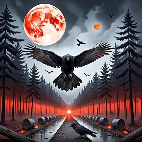 crow, duskull, dusk, crows fall all over the ground, dark forest, communism, utopia, the departed souls of the dead, huge red moon, flying, frightening \(zoza\), 
best quality, high quality, highres, masterpiece, 
<lora:crow SDXL-000001:0.7>
<lora:SDXL Detail Tweaker XL ç»èè°æ´å¨ -3 3:3>
<lora:SDXL Darkness_Cinema:0.6>