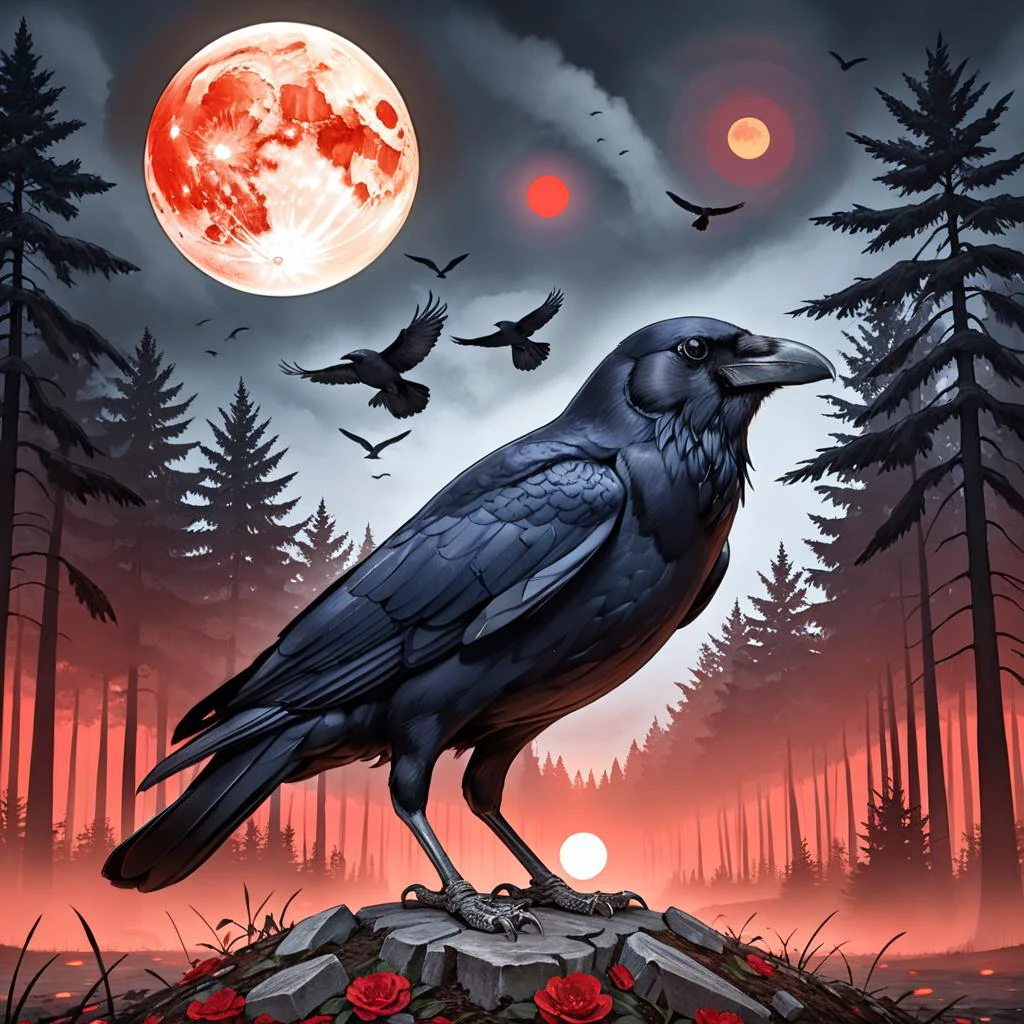 crow, cathedral, duskull, dusk, crows fall all over the ground, dark forest, communism, the departed souls of the dead, huge red moon,
best quality, high quality, highres, masterpiece,
<lora:crow SDXL-000001:0.7>
<lora:SDXL Detail Tweaker XL ç»èè°æ´å¨ -3 3:3>
<lora:SDXL Darkness_Cinema:0.6>