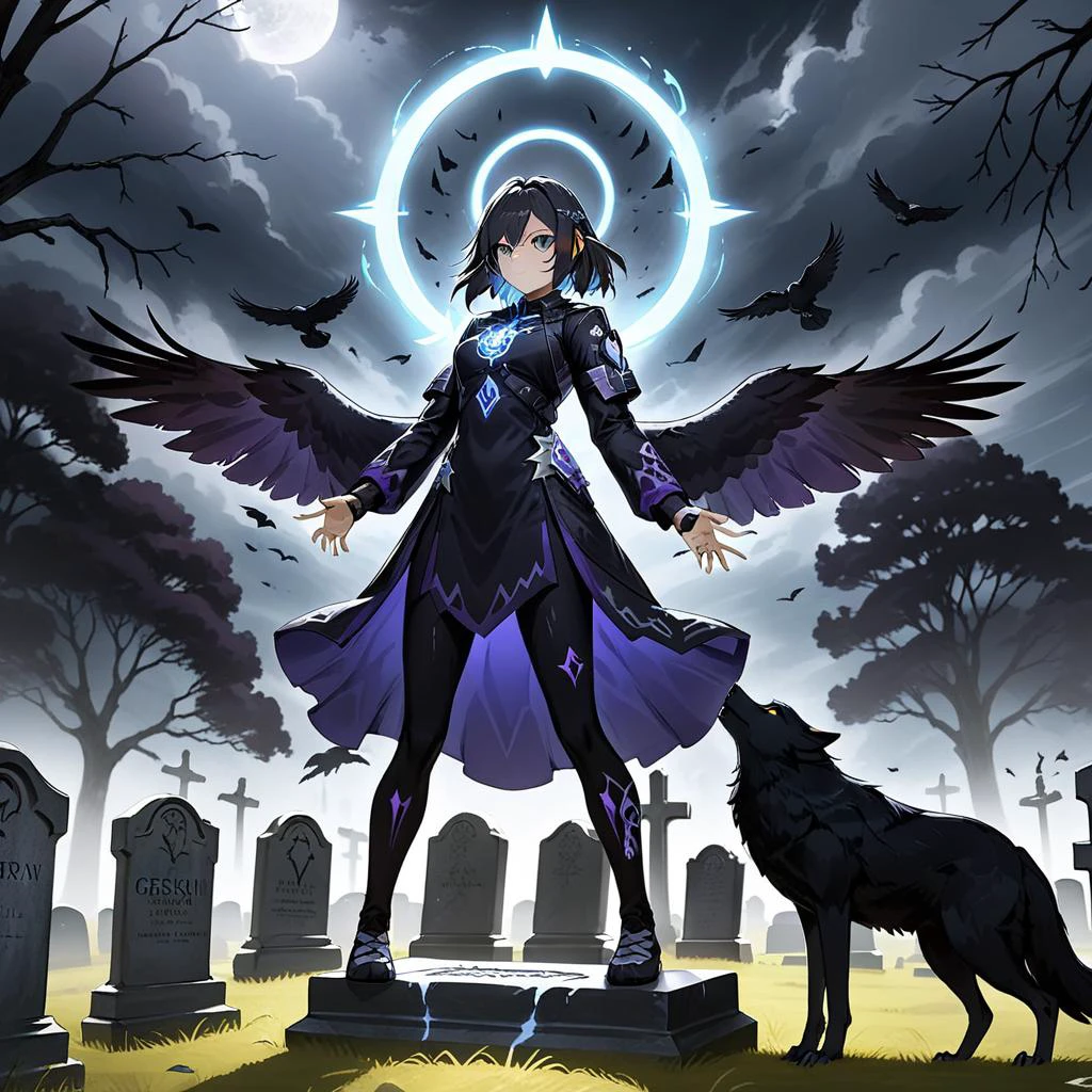 <lora:0 crow 200M SDXL-000005:0.8>
crow,best quality, masterpiece, master of epic, high quality, highres,1girl, halo, fight stance, graveyard, wolf's gravestone \(genshin impact\),
<lora:SDXL drunken_fist 0.1 触å fight stance:0.5>