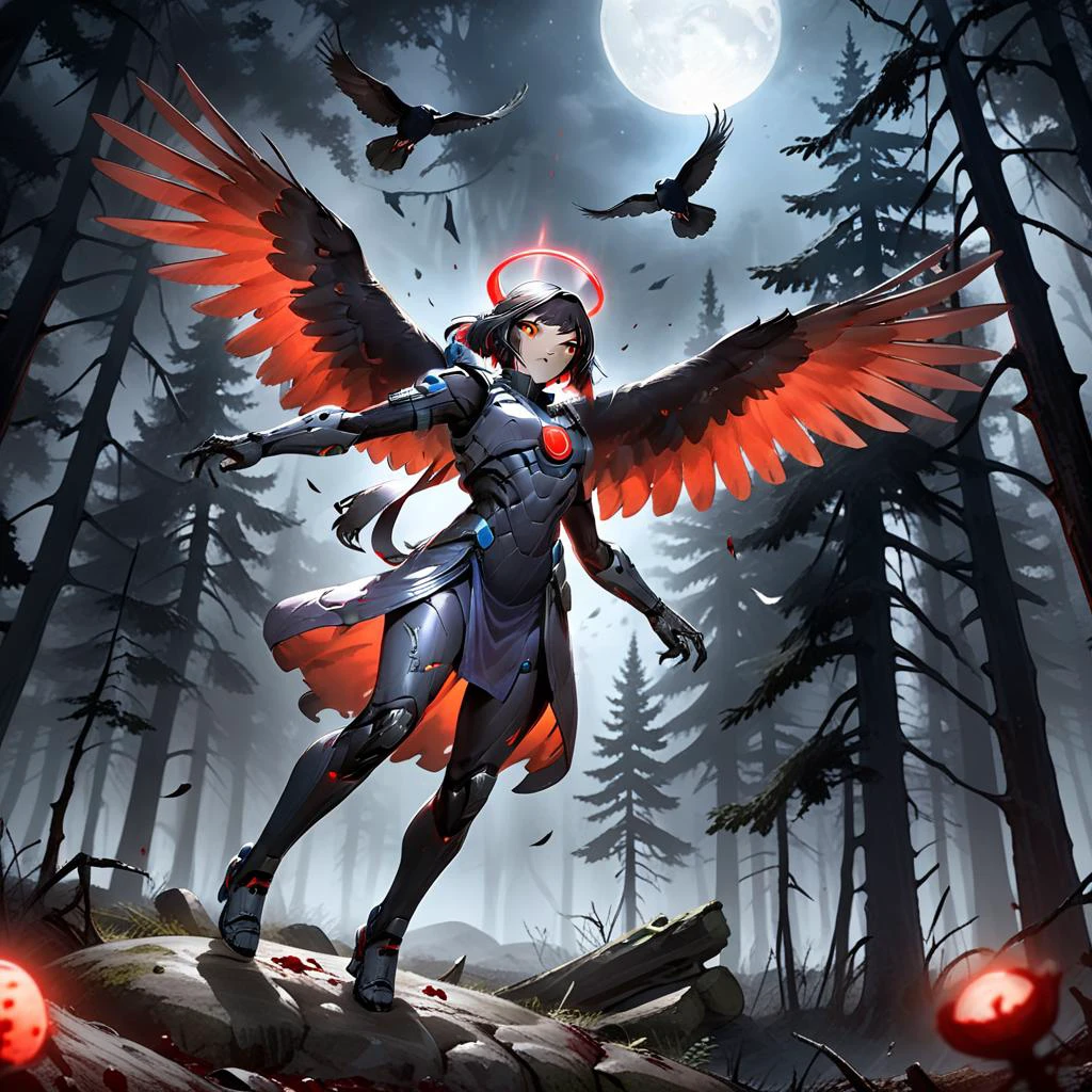 <lora:0 crow 200M SDXL-000005:0.8>
crow,best quality, masterpiece, master of epic, high quality, highres,1girl, halo, fight stance, forest, flying, night, blood moon
<lora:SDXL Detail Tweaker XL ç»èè°æ´å¨ -3 3:1>
<lora:SDXL DonMR3mn4ntsXL 触å DonMR3mn4ntsXLï¼war machineï¼lovebotï¼warbotï¼robotï¼soldierï¼tankï¼mobile baseï¼fortress:0.5>