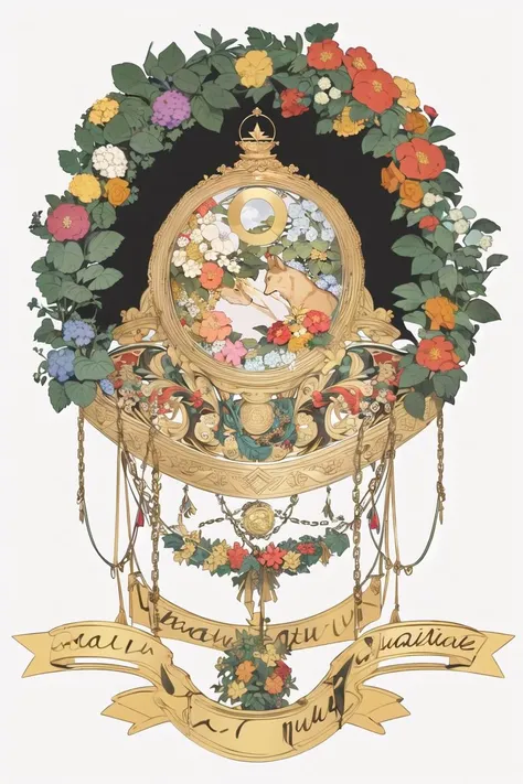 <lora:Armorial-14:1>
Blazon, (white_background:1.3), (simple_background:1.3), (flat_color:1.3), (no_humans:1.3),
sigillum,
leaf, hydrangea, medal, full_moon, wreath, laurels, circle, chain,, (masterpiece:1.3), (best_quality:1.3), (ultra_detailed:1.3), 8k, extremely_clear,